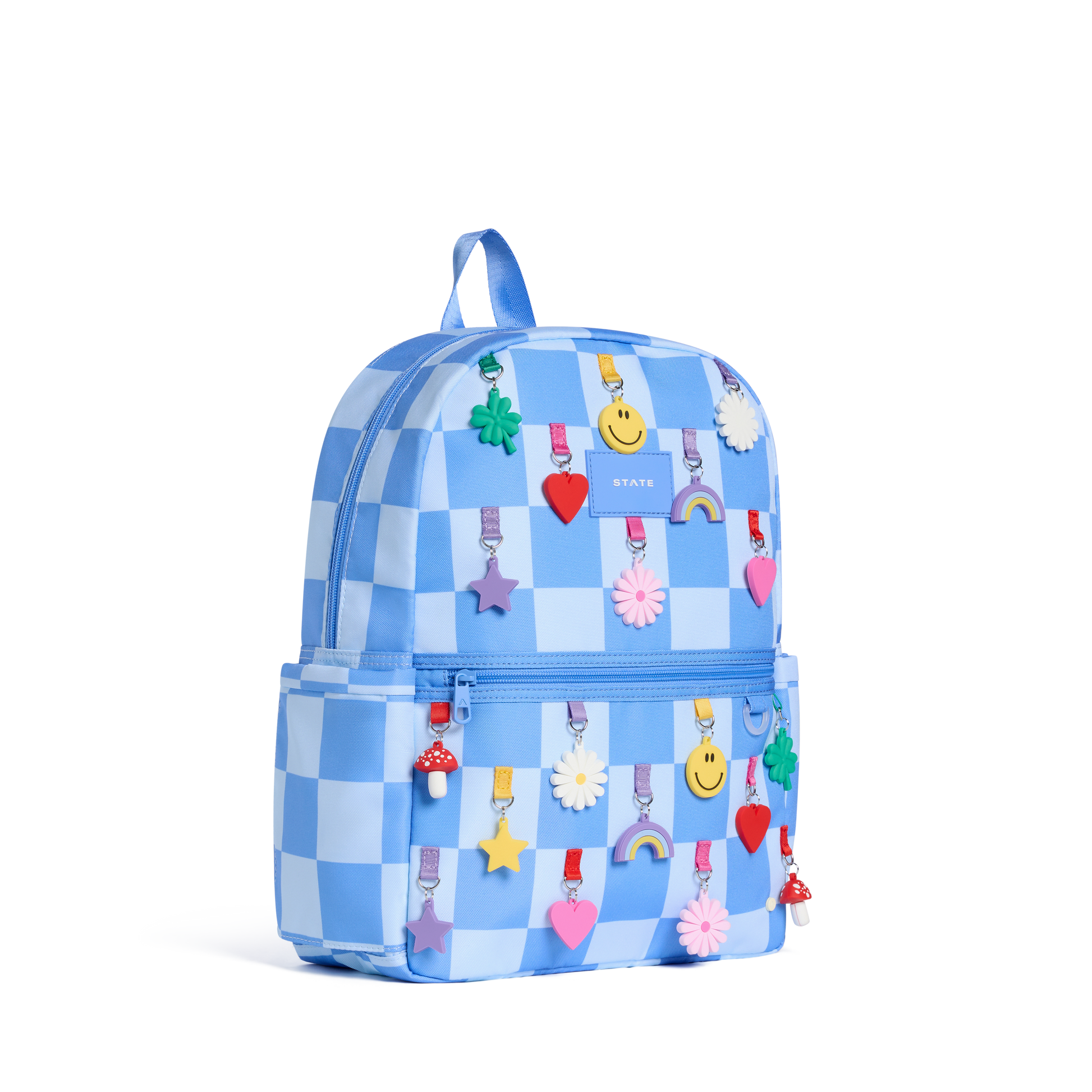 Kane Backpack Charms Blue Checkerboard