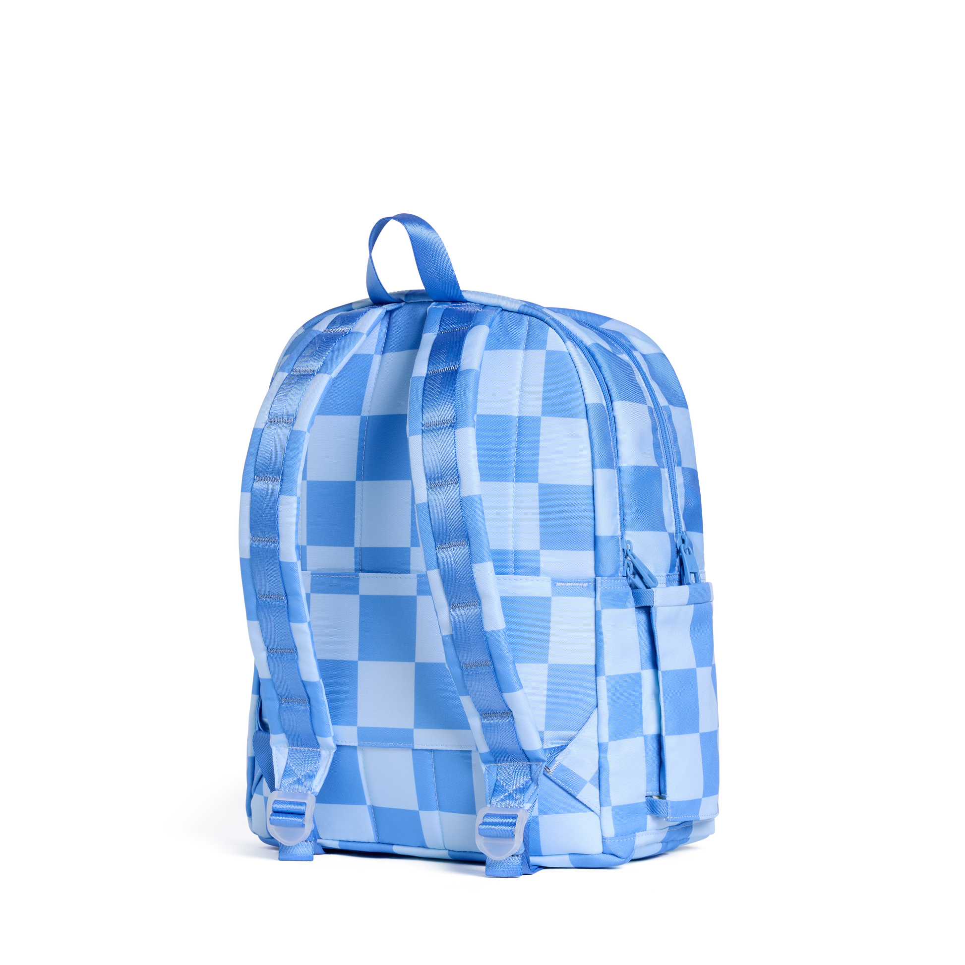 Kane Double Pocket Backpack Charms Blue Checkerboard