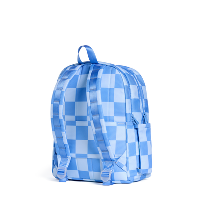 Kane Double Pocket Backpack Charms Blue Checkerboard
