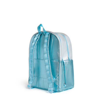 Kane Double Pocket Large Backpack Blue Iridescent