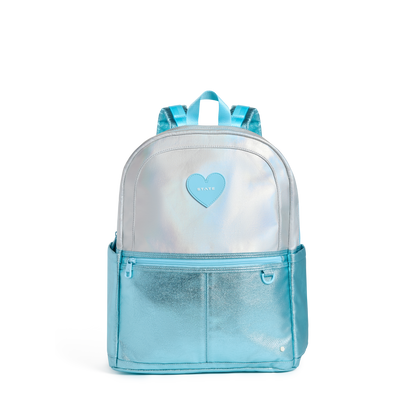 Kane Double Pocket Large Backpack Blue Iridescent