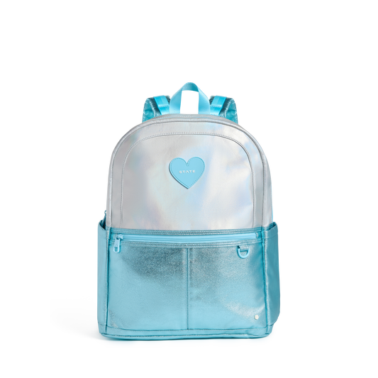 Kane Double Pocket Large Backpack Blue Iridescent