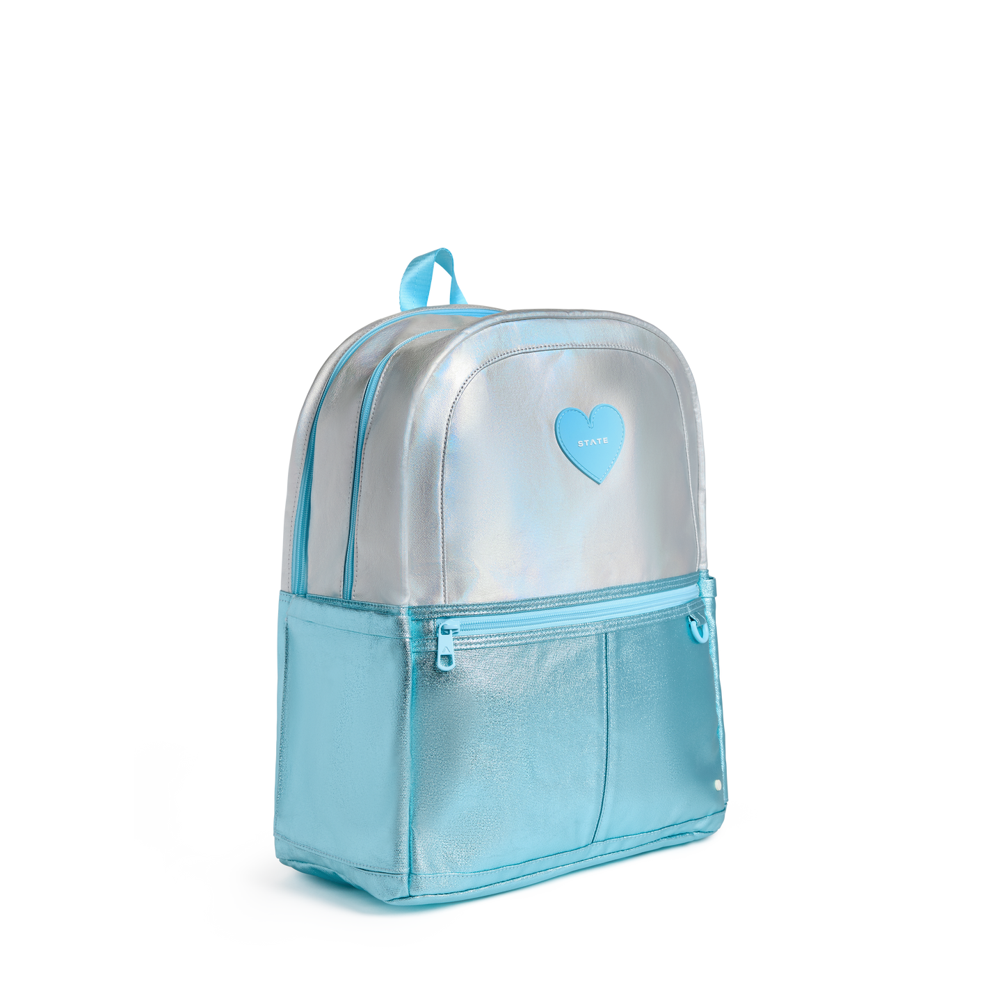Kane Double Pocket Large Backpack Blue Iridescent