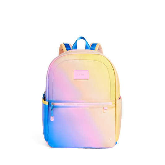 Kane Double Pocket Large Backpack Blue/Pink/Yellow Gradient