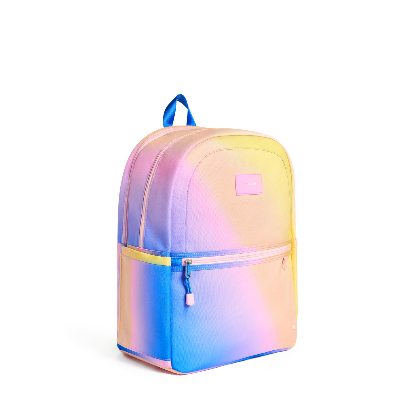 Kane Double Pocket Large Backpack Blue/Pink/Yellow Gradient