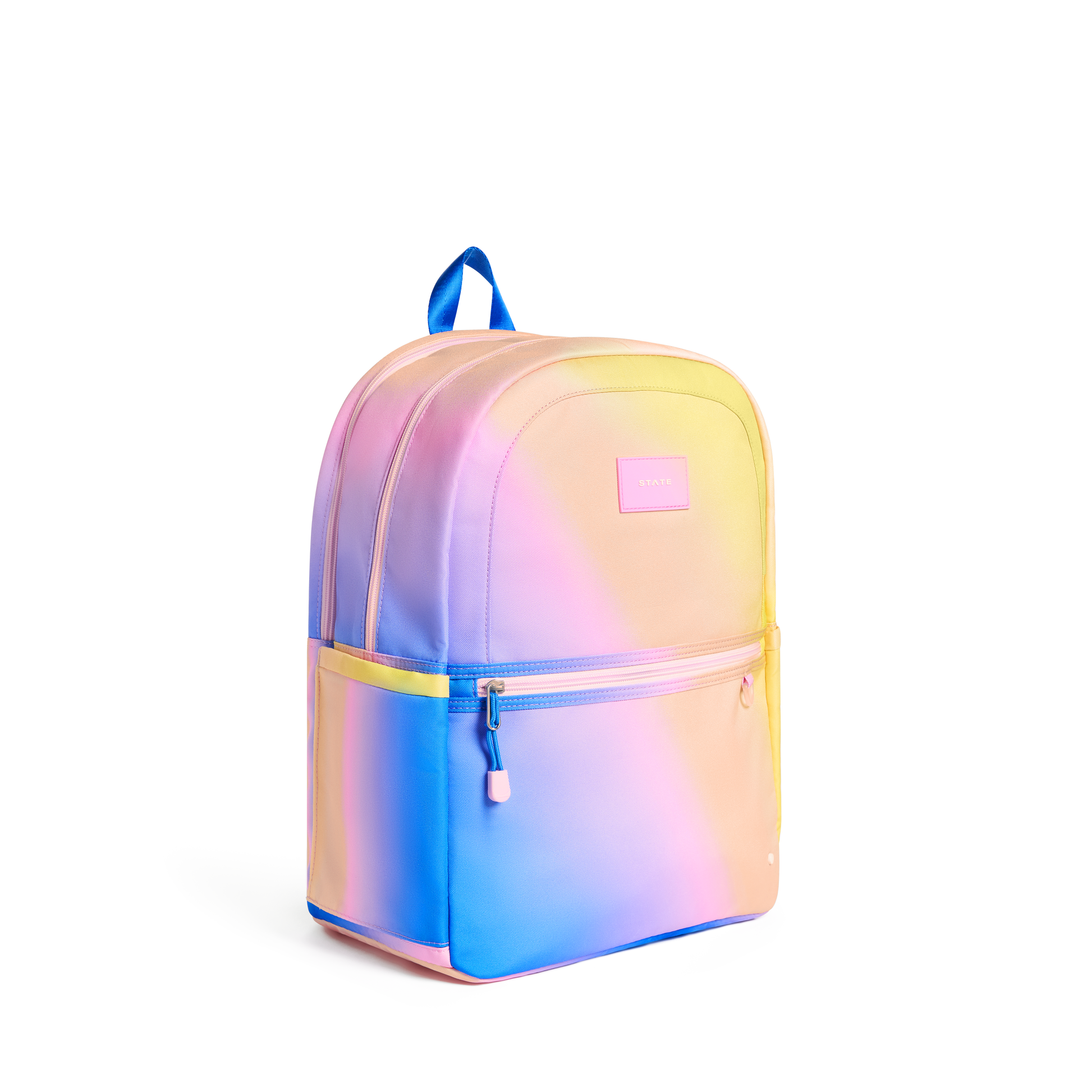 Kane Double Pocket Large Backpack Blue/Pink/Yellow Gradient