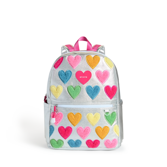Kane Double Pocket Backpack Happy Fuzzy Hearts