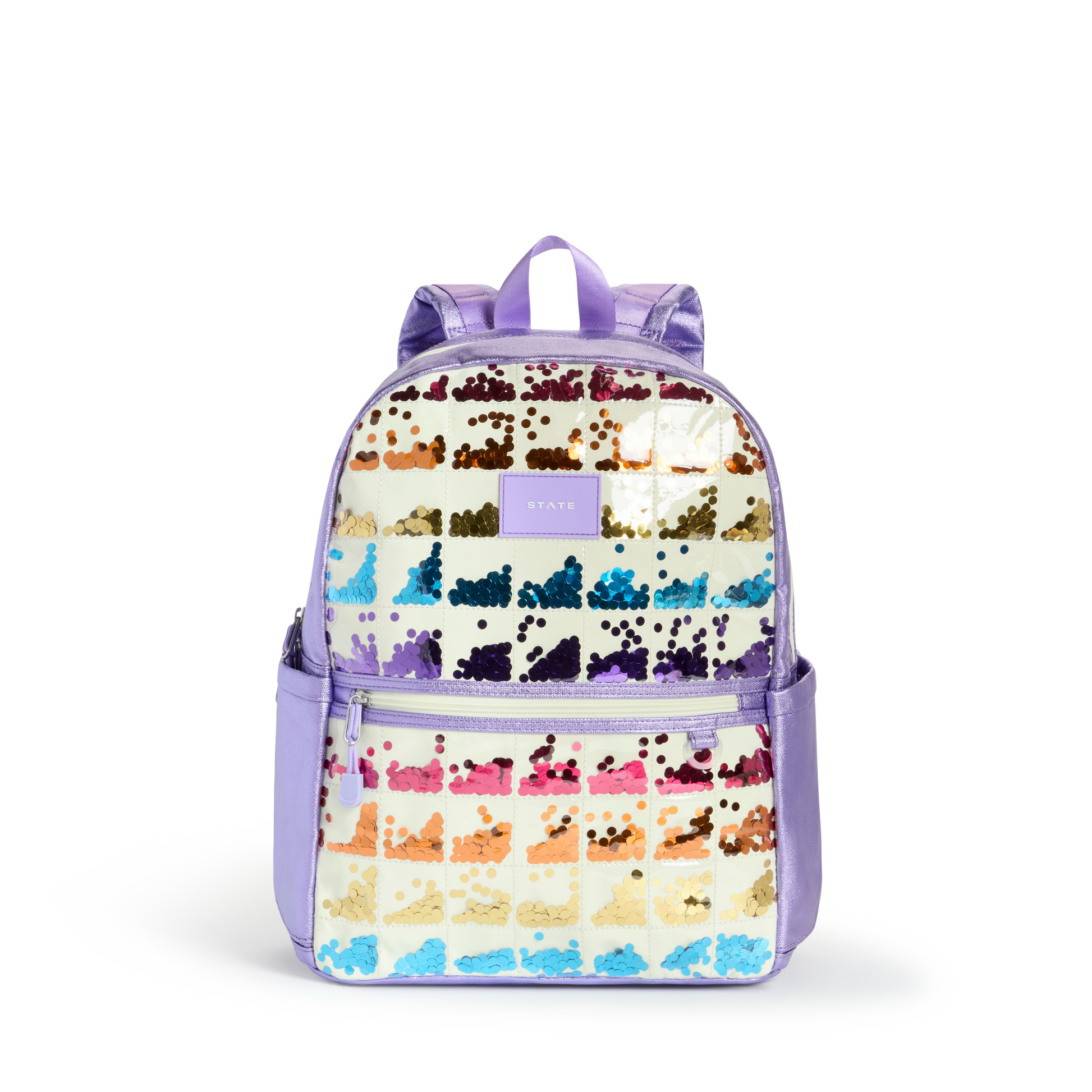 Kane Double Pocket Backpack Lilac Quilted Sequins