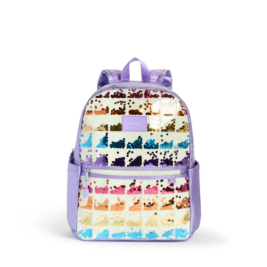 Kane Double Pocket Backpack Lilac Quilted Sequins
