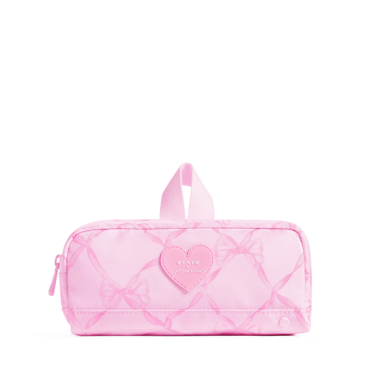 STATE x LoveShackFancy Clinton Pencil Case Pink Peppermint