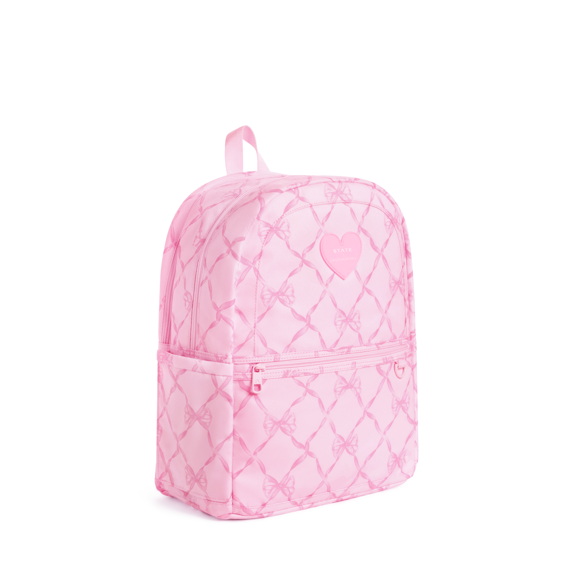 STATE x LoveShackFancy Kane Double Pocket Backpack Pink Peppermint