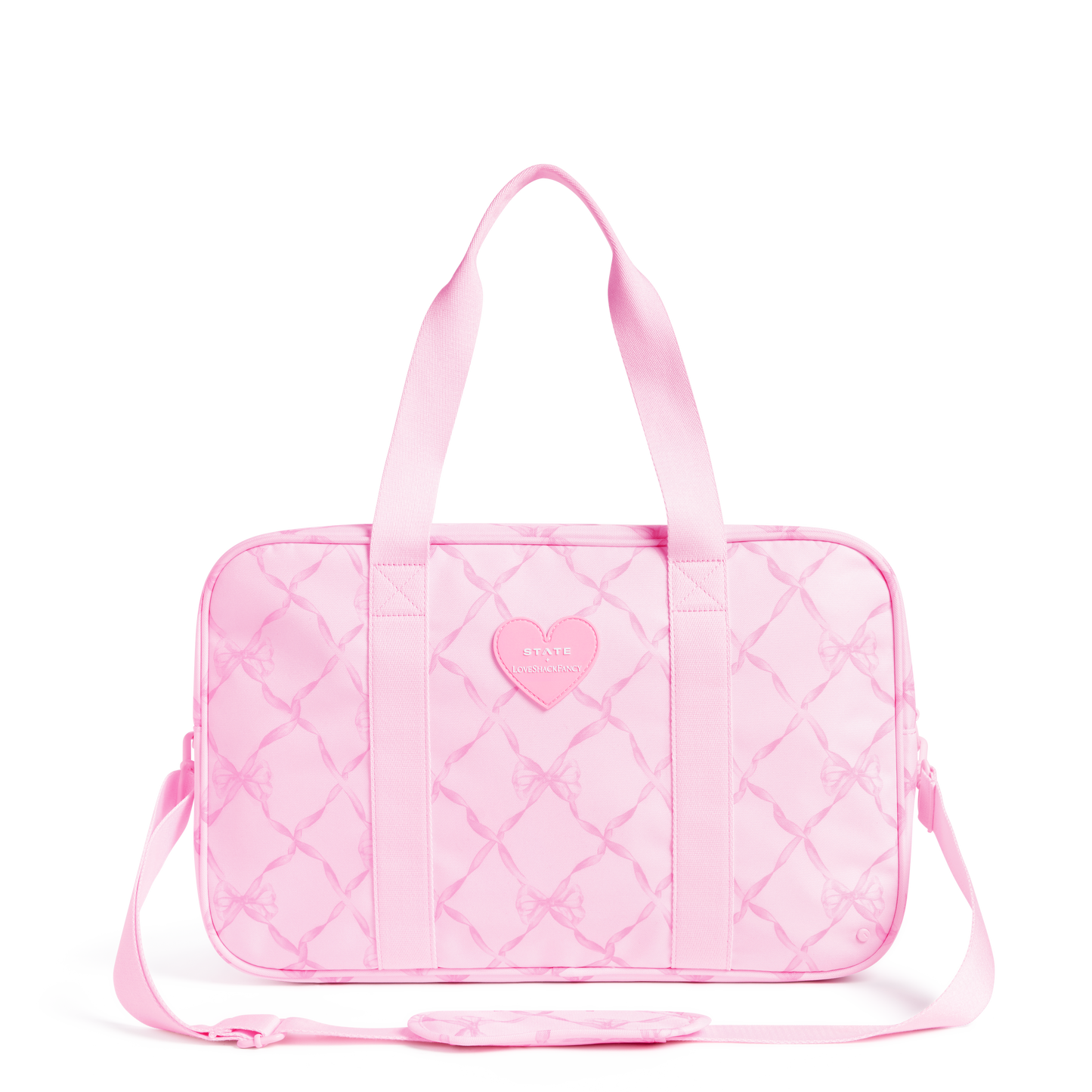 STATE x LoveShackFancy Rockaway Duffle Pink Peppermint