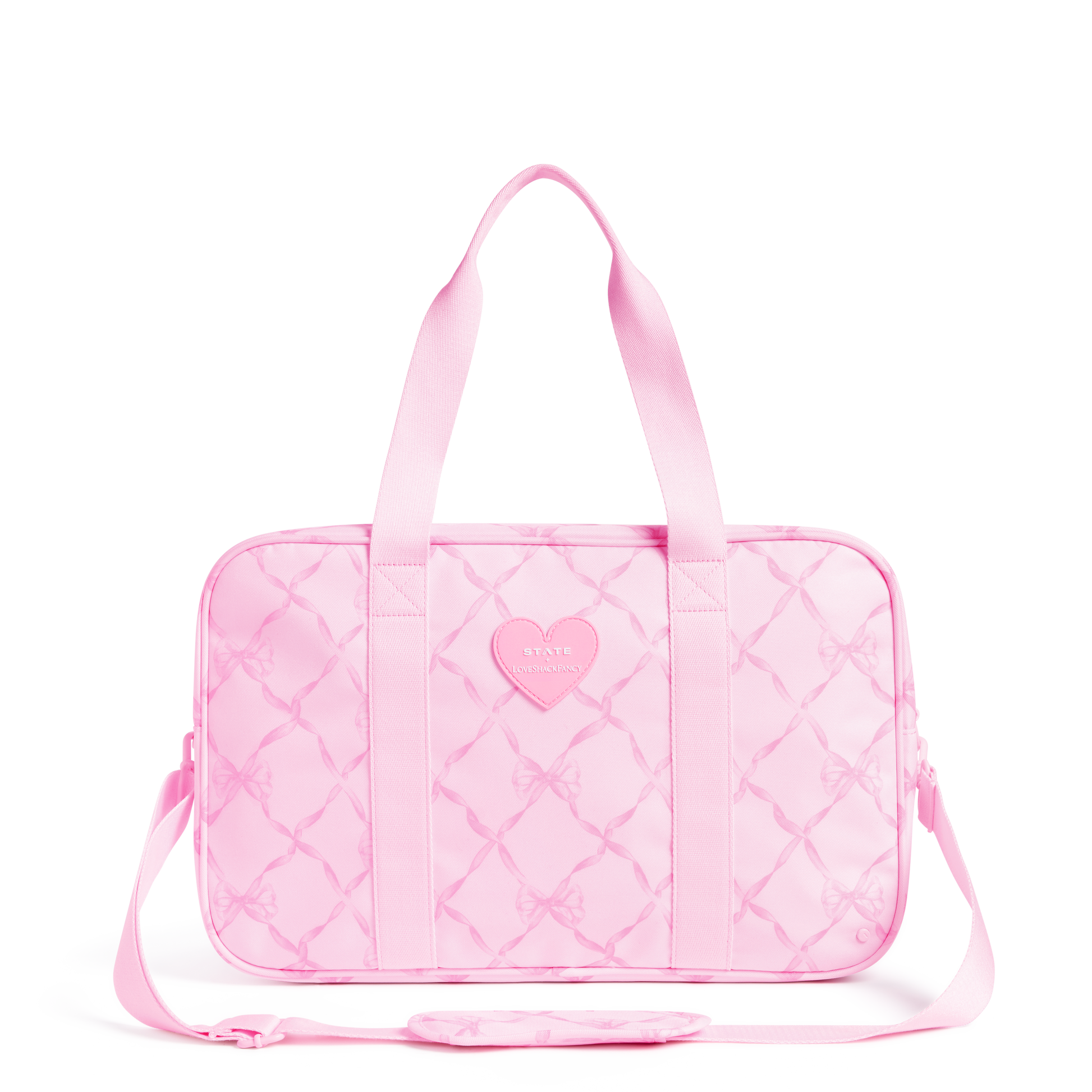 STATE x LoveShackFancy Rockaway Duffle Pink Peppermint