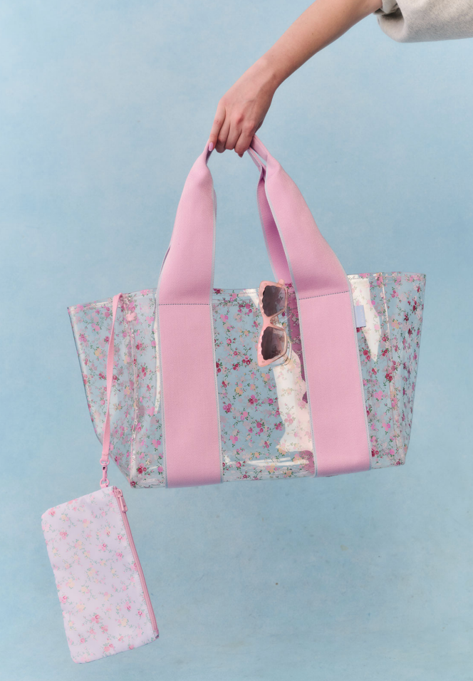 STATE x LoveShackFancy Wellington Cabana Tote Wildflower Blue