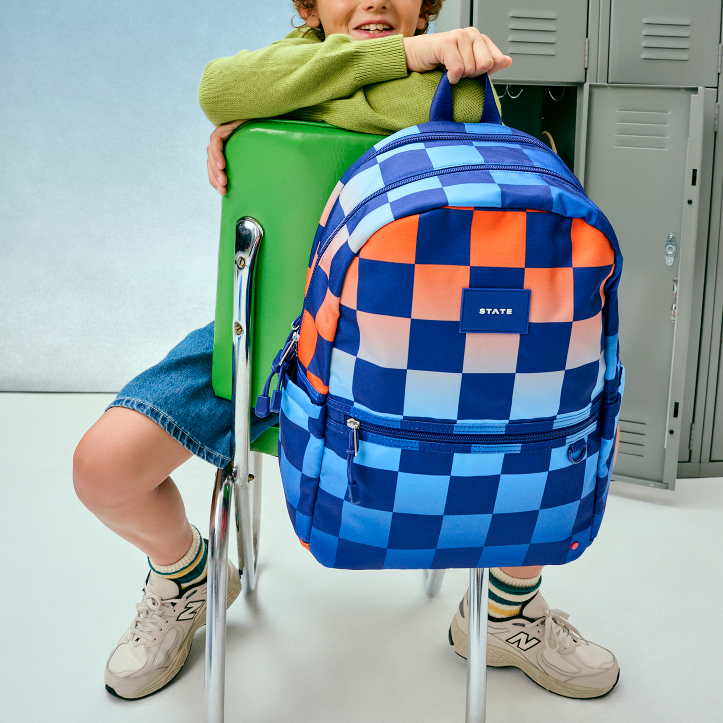 Kane Double Pocket Backpack Gradient Checkerboard