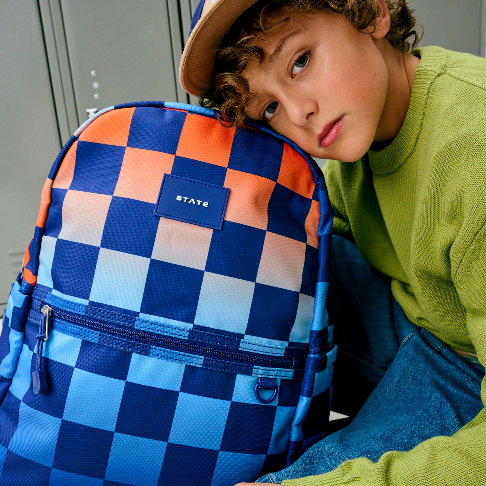 Kane Double Pocket Backpack Gradient Checkerboard