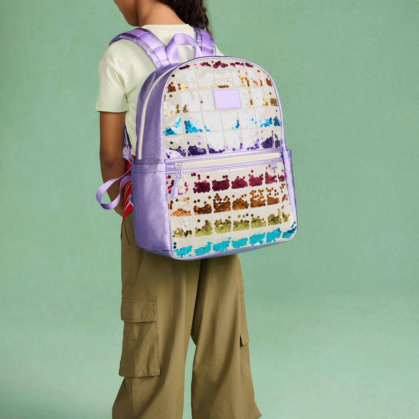 Kane Backpack Lilac Quilted Sequins