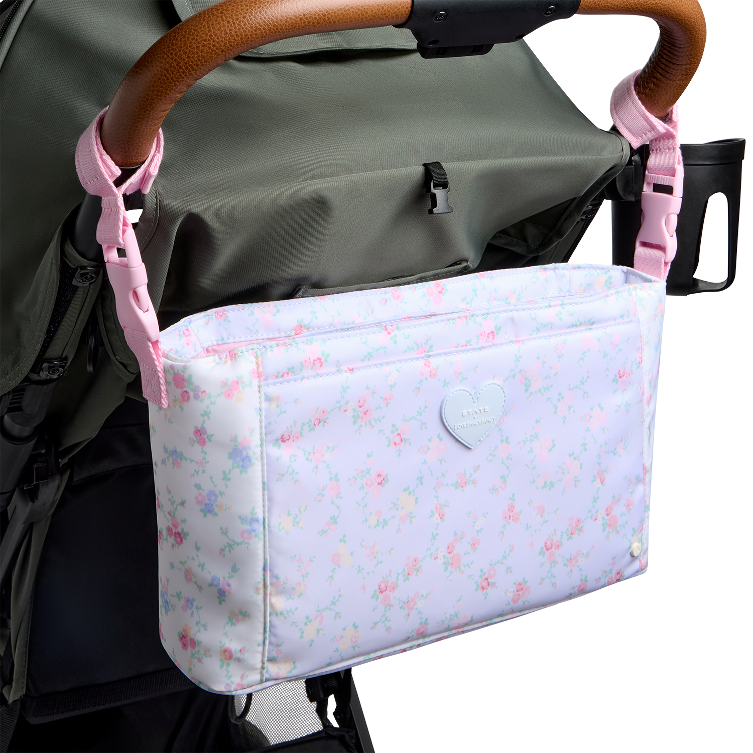 STATE x LoveShackFancy Stroller Organizer Confetti Bloom / Wildflower Blue