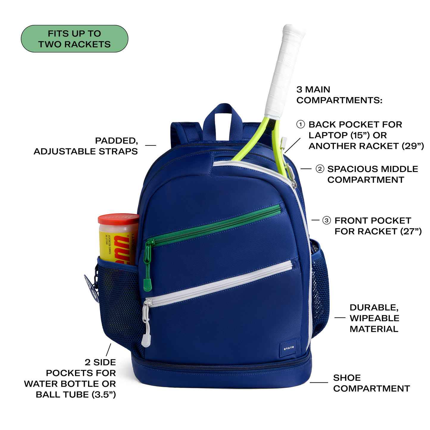 Lenox Tennis Backpack Navy