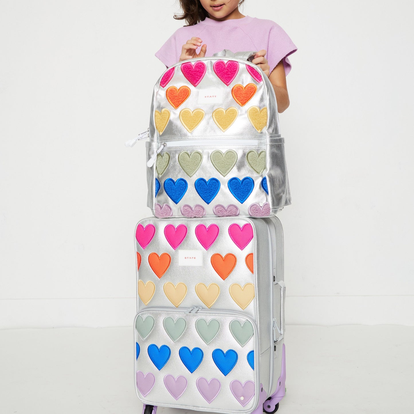 Logan Carry-On Suitcase Patchwork Hearts