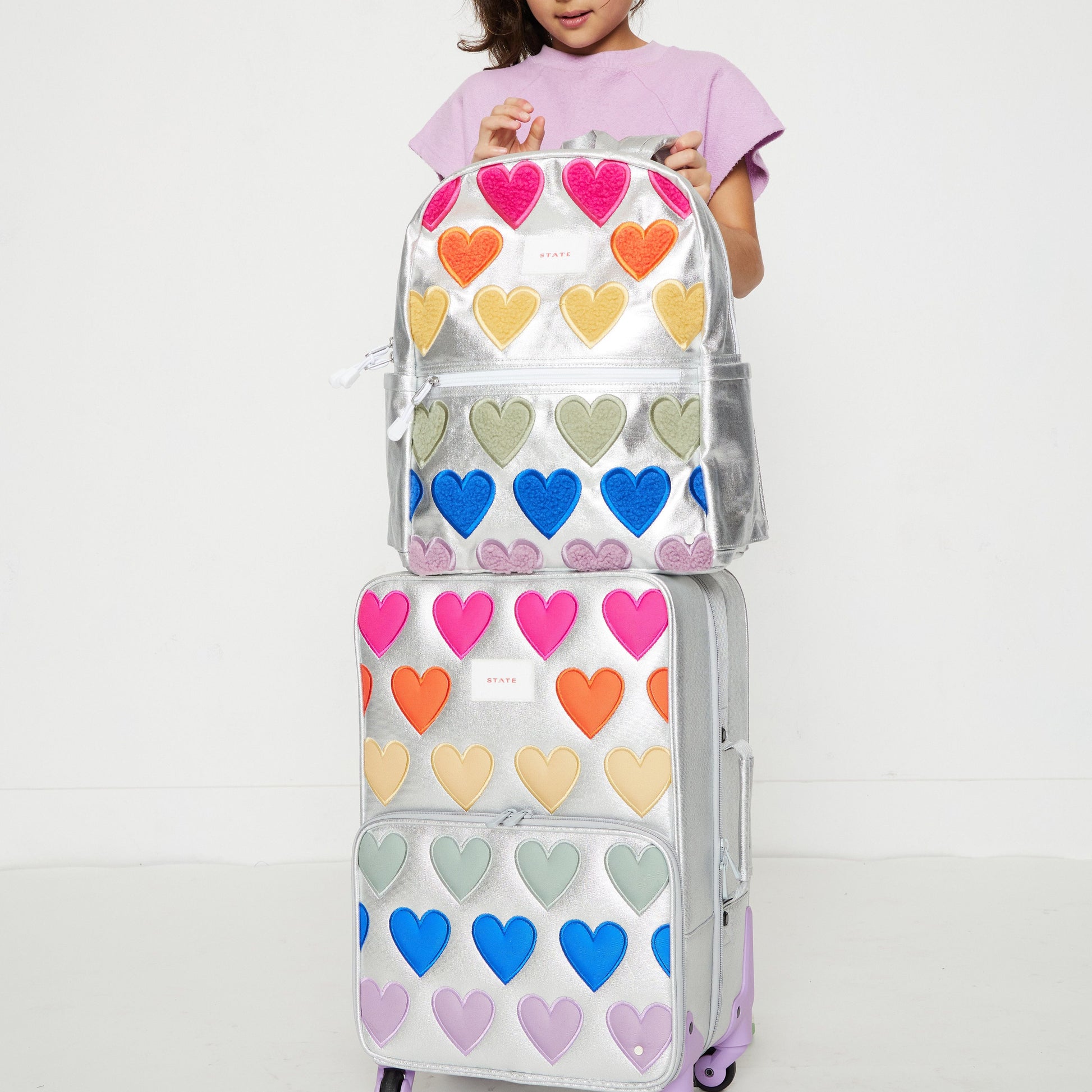 Logan Carry-On Suitcase Patchwork Hearts