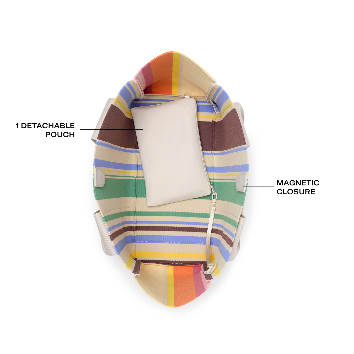 Wellington Cabana Tote Rainbow Stripe